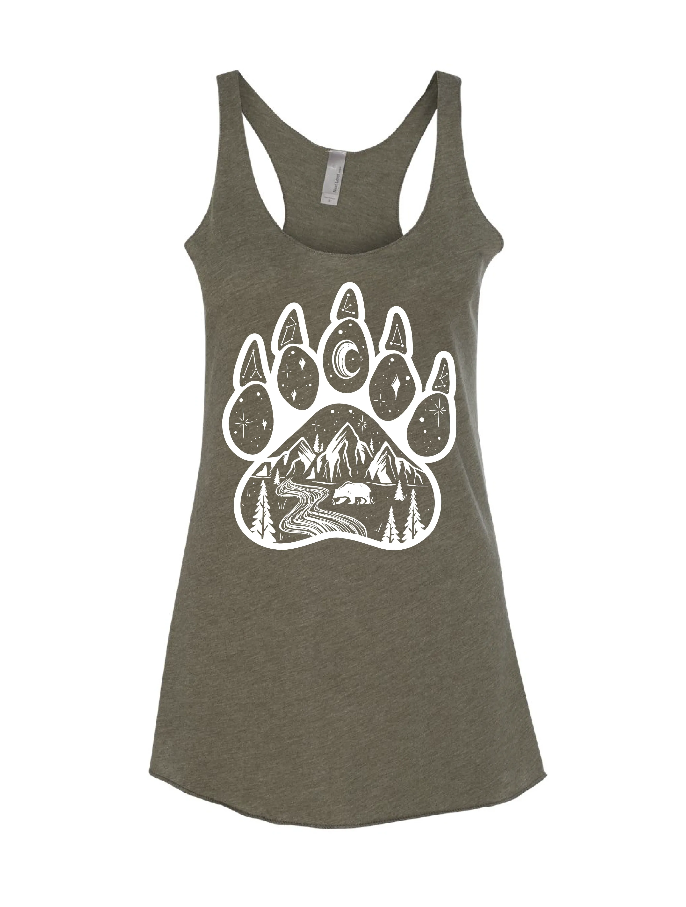 Bear Paw · White Ink · Racerback Tank