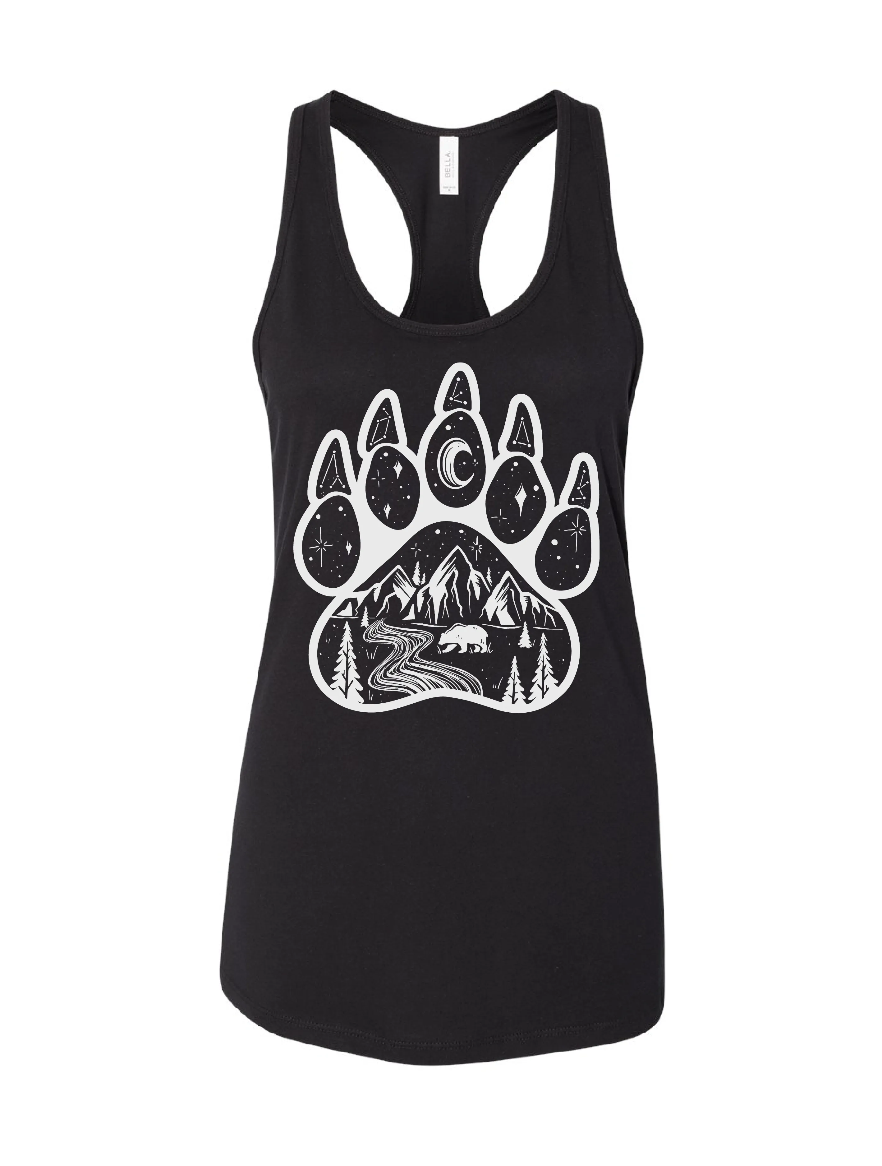 Bear Paw · White Ink · Racerback Tank