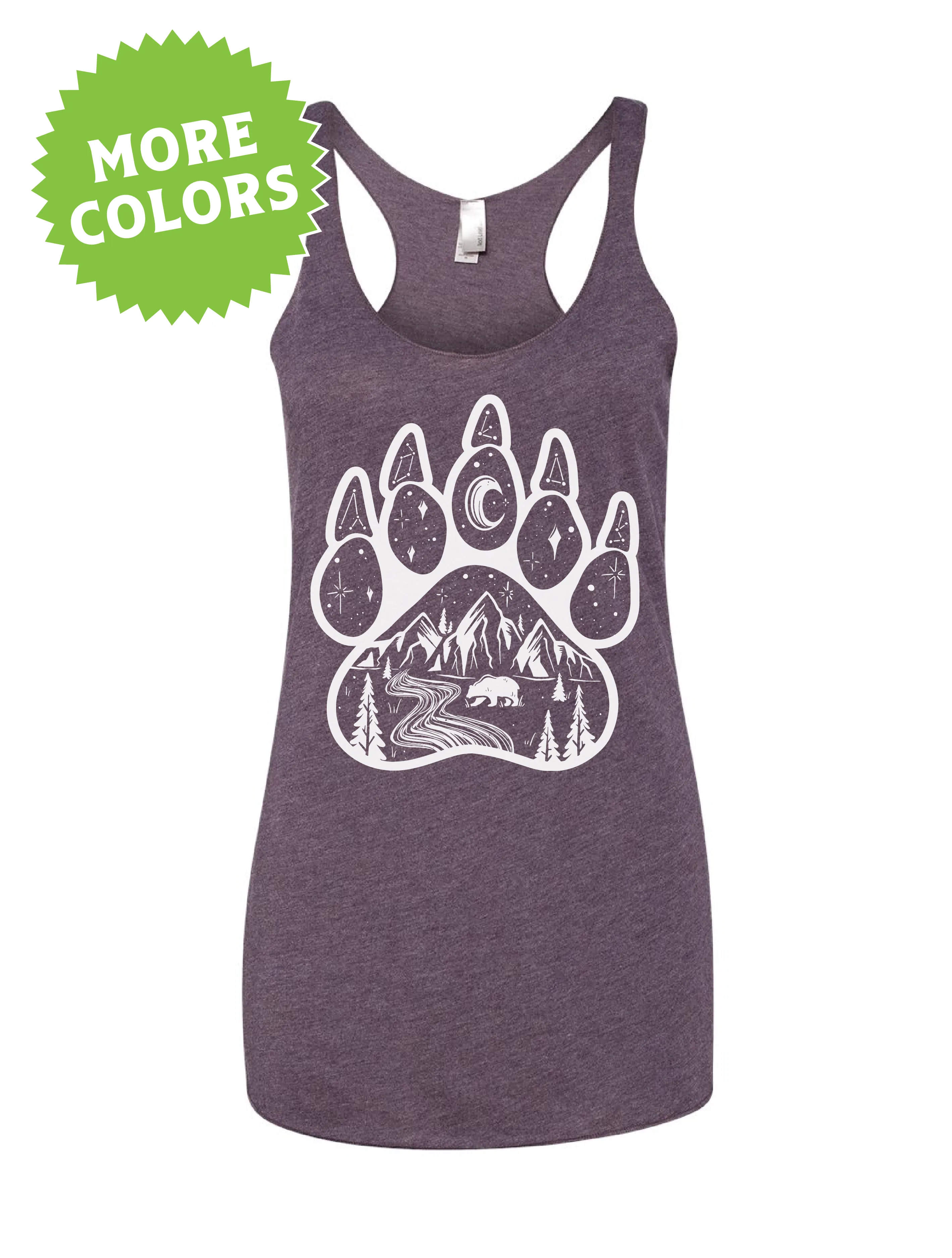 Bear Paw · White Ink · Racerback Tank