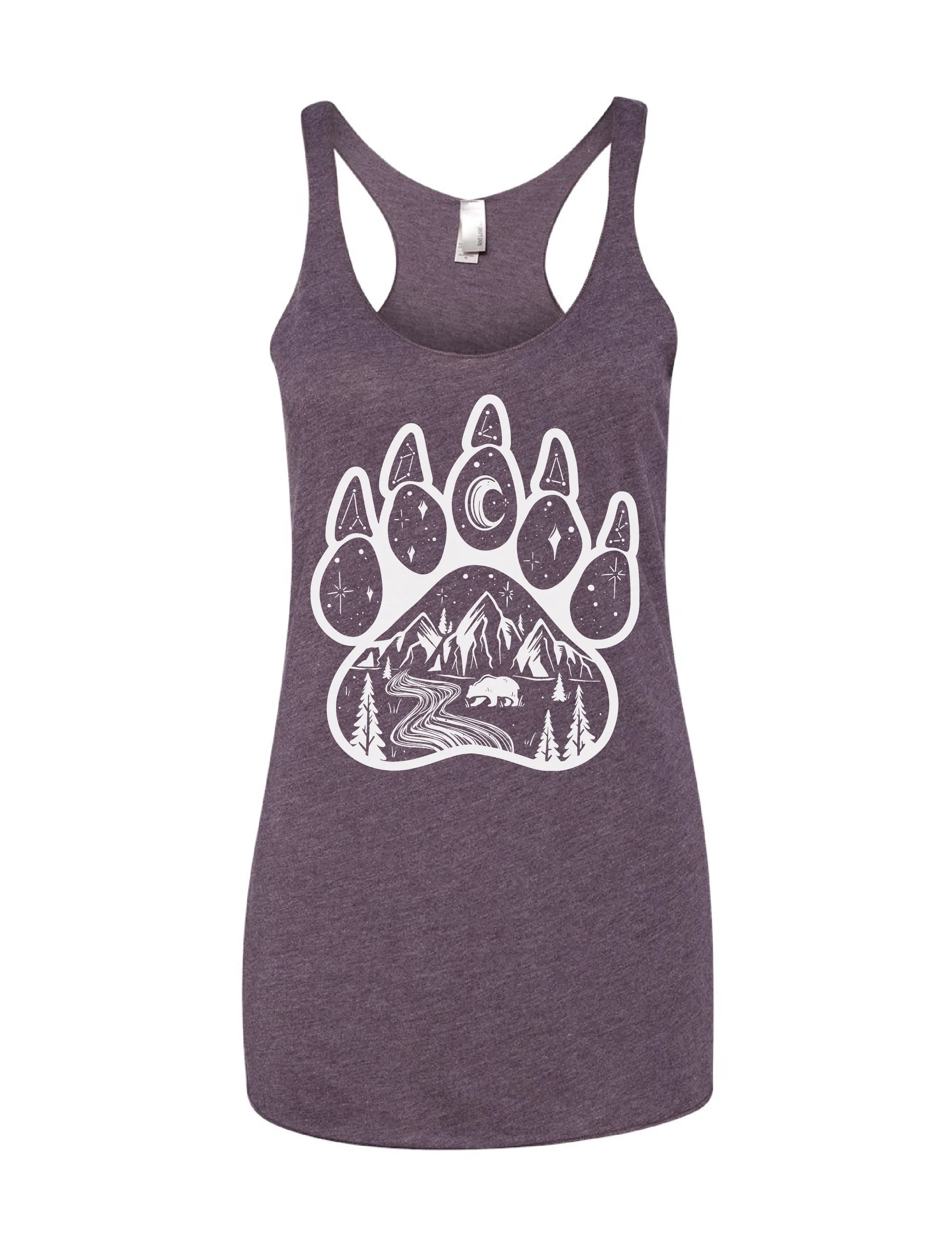 Bear Paw · White Ink · Racerback Tank