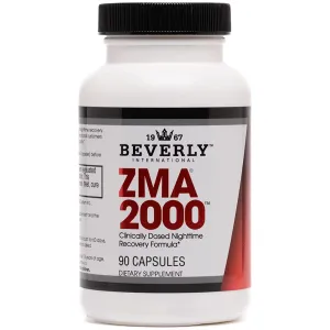 Beverly International ZMA 2000, 90 Capsules. BI’s Formulation is Designed to Improve Muscle Strength, Endurance, Immune System Support and Recovery Post Training. Zinc Magnesium Aspartate   Vitamin B6