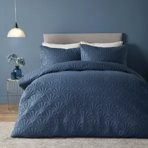 Cavali Duvet Cover Set by Serene in Dark Blue