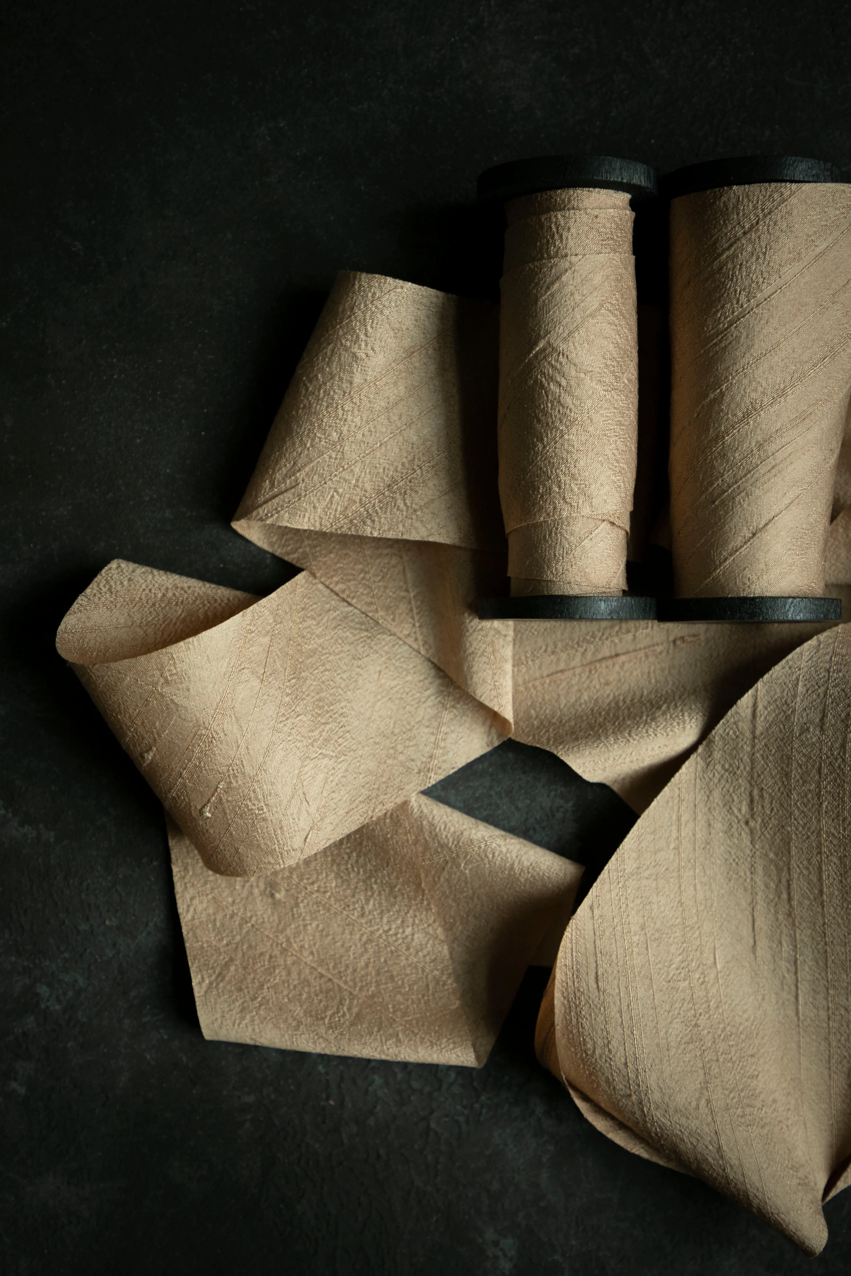 Cinnamon {Dupioni} Organic Silk Ribbon