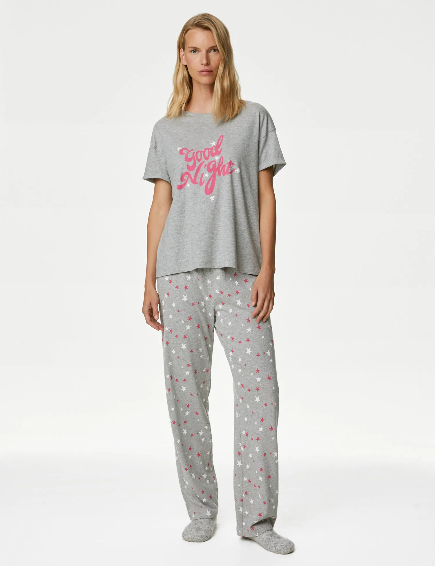 Cotton Rich Good Night Slogan Pyjama Set