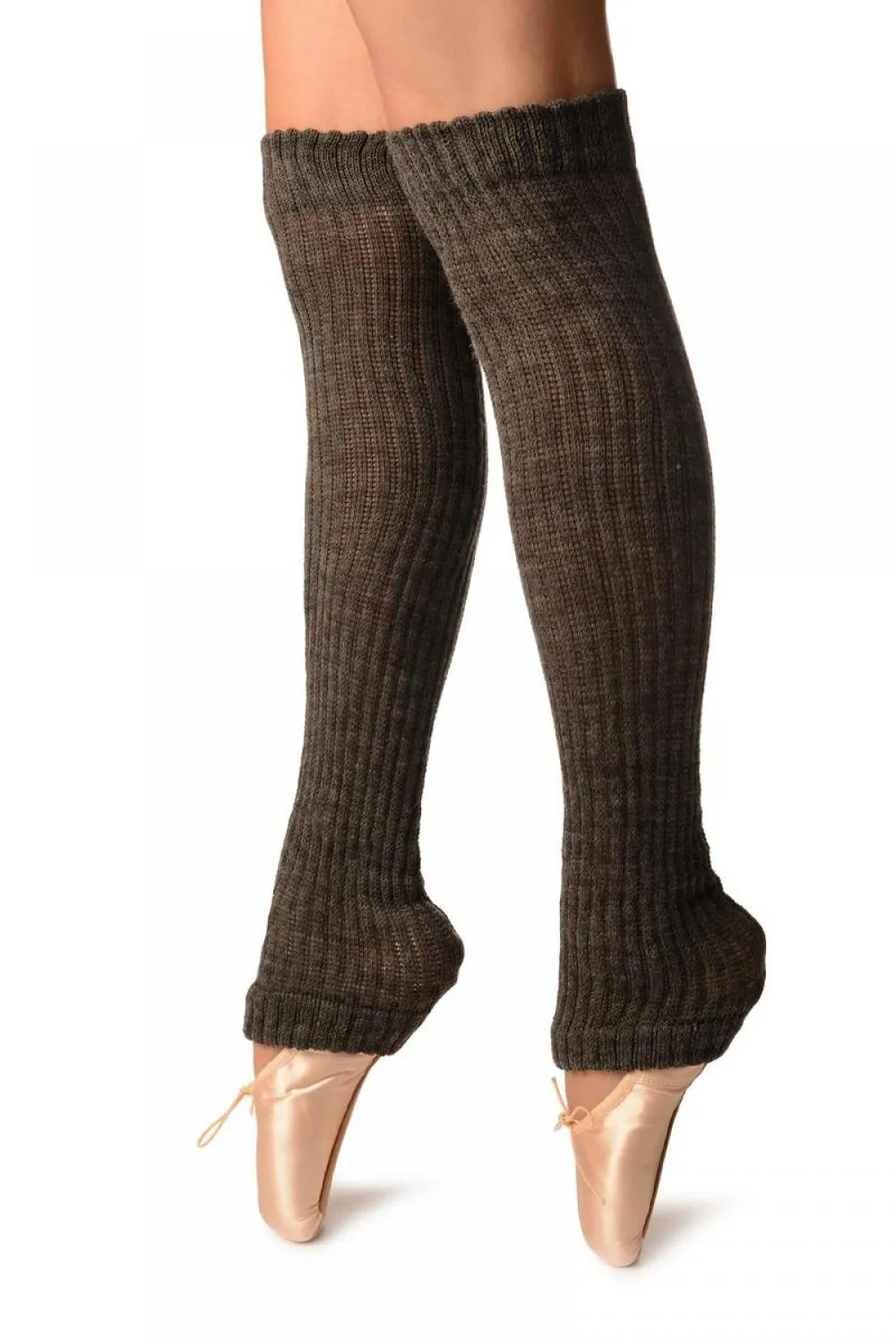 Dark Grey Double Rib Stitch Dance/Ballet Leg Warmers