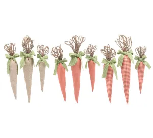 Fabric Carrots with Jute Tops and Bows