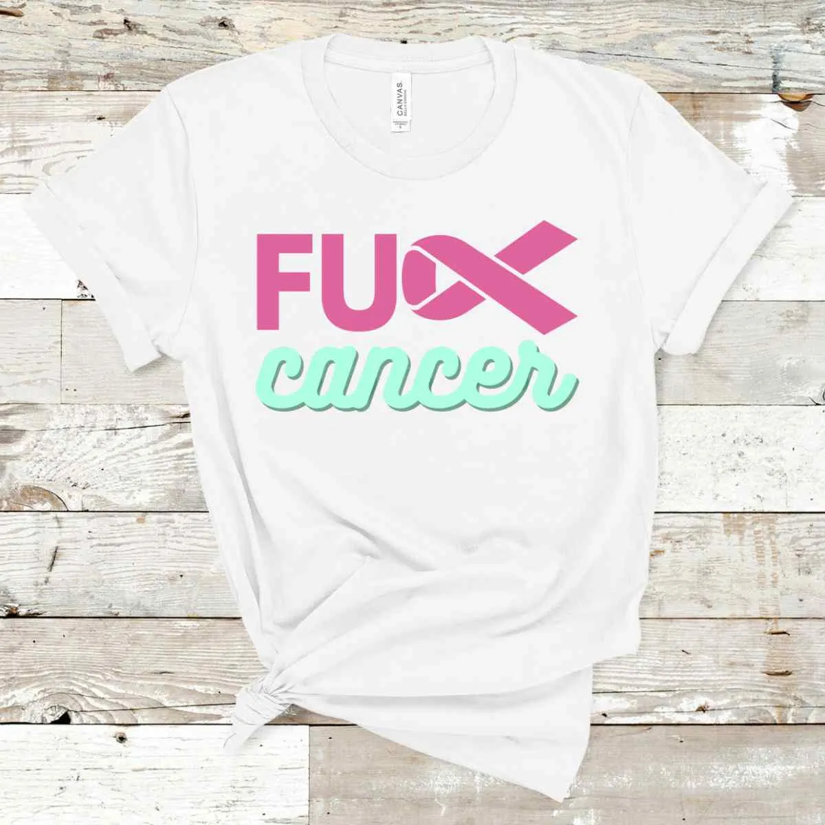 FU** Cancer T-Shirt - Solid White Blend