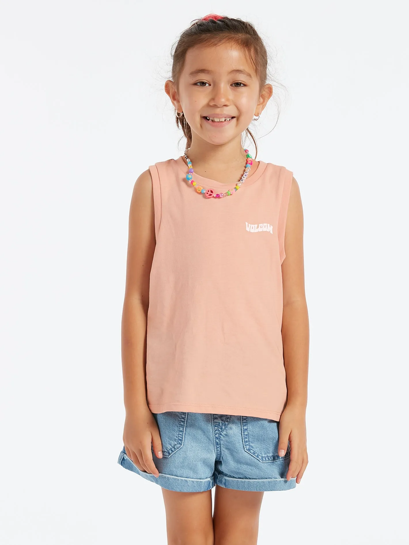 Girls Flexin Muscle Tank - Hazey Pink