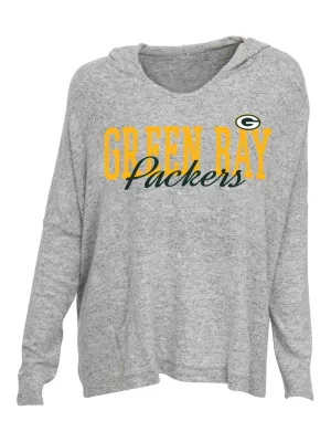 Green Bay Packers Concepts Sport WOMEN'S Gray Reprise Oversized Hooded T-Shirt