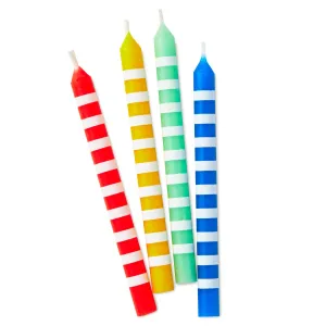 Hallmark Colorful Striped Birthday Candles, Set of 16