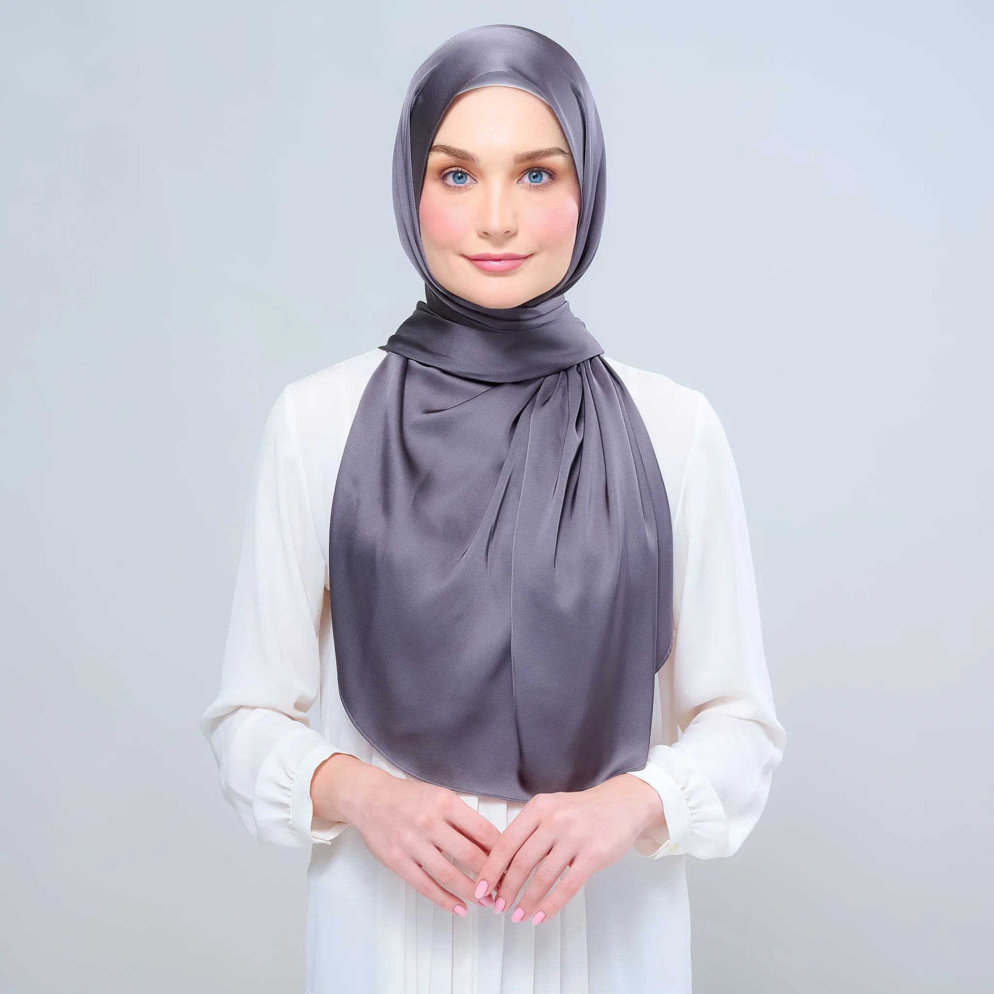 Instant Tag n' Go Shawl  | Satin Silk in Deep Grey