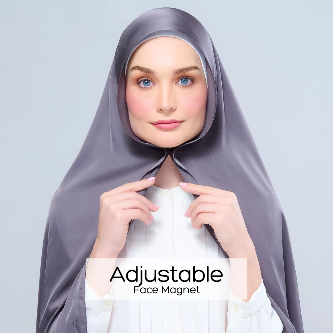 Instant Tag n' Go Shawl  | Satin Silk in Deep Grey