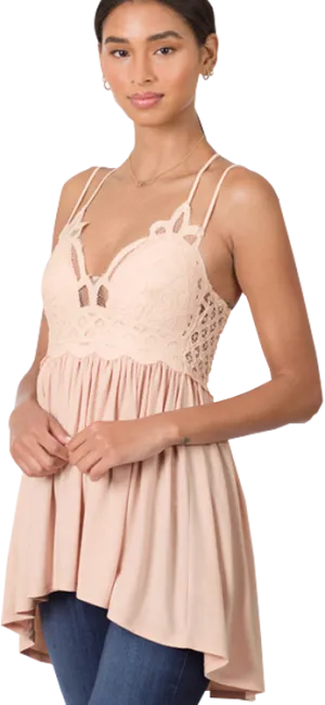 Lace Tank Top Blush