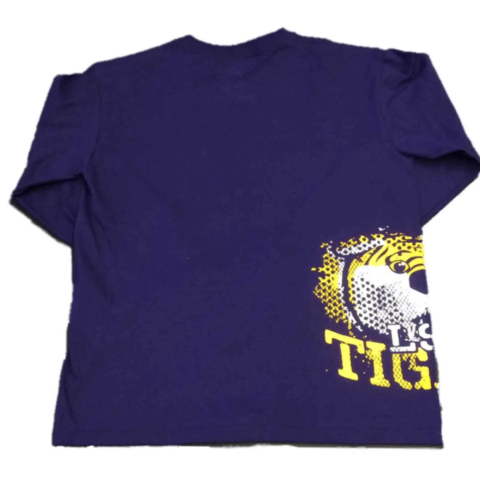 LSU Tigers Champion YOUTH Purple Cut Out Design Logo Long Sleeve T-Shirt (M)