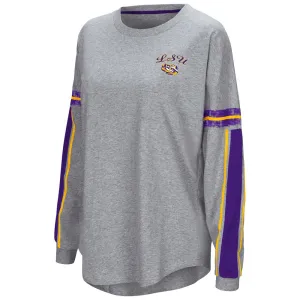 LSU Tigers Colosseum WOMEN'S Gray "Mast" Oversized LS T-Shirt