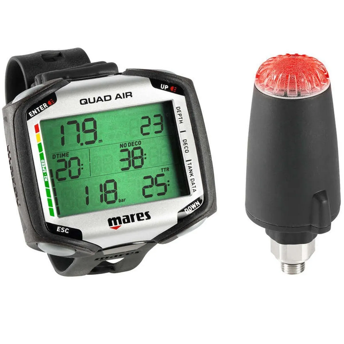 Mares Quad Air Dive Computer with LED Transmitter