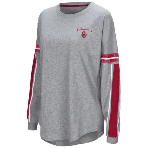 Oklahoma Sooners Colosseum WOMEN'S Gray "Mast" Oversized LS T-Shirt