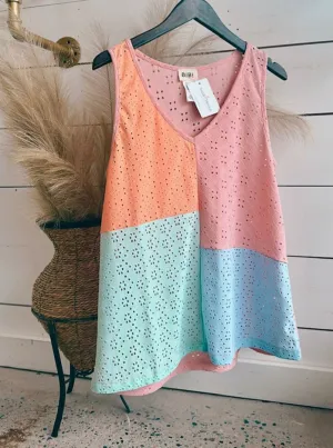 Peachy Keen Colorblock Tank Top