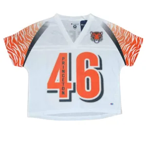 Princeton Tigers Champion Women White Orange #46 Jersey Crop Top T-Shirt (M)