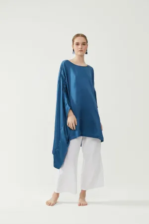 Silk Kaftan - Aegean Blue