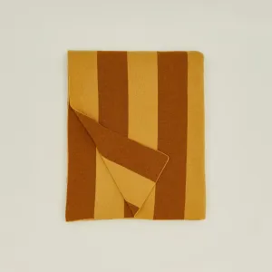 Simple Striped Throw - Mustard/Bronze