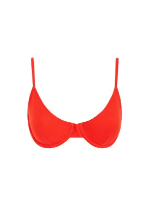 sustainable swimwear top eva red orange