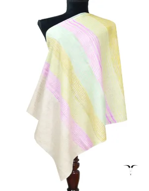 Tri-color striped pashmina stole 8039