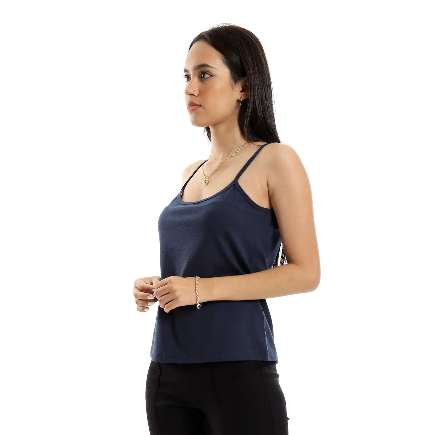 Women Tank Top Spaghetti Strap - Navy Blue