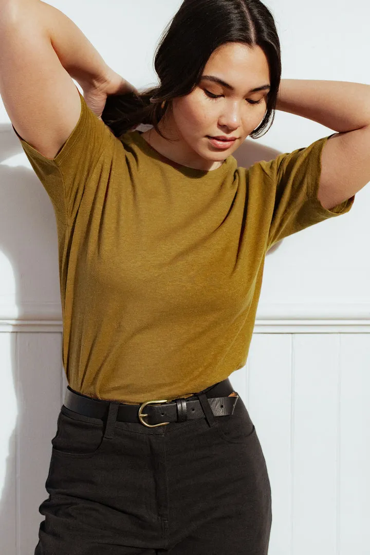 Women's Organic Hemp Boxy Tee | Ochre